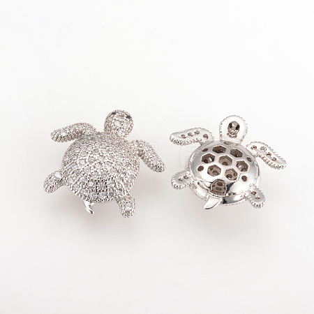 Brass Micro Pave Cubic Zirconia Cabochons ZIRC-Q001-136P-1