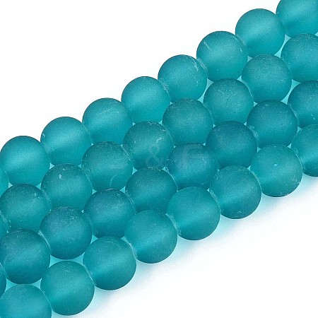 Baking Paint Transparent Glass Bead Strands X-GLAA-S031-10mm-37-1