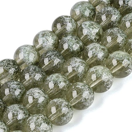 Transparent Half Spray Painted Glass Beads Strands GLAA-Q110-02A-05-1