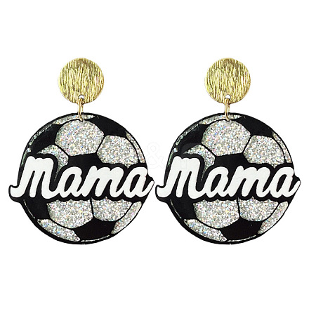 Mother's Day Acrylic Dangle Stud Earrings WG8B487-02-1