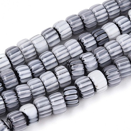 Handmade Millefiori Glass Beads Strands LAMP-T021-27A-02-1
