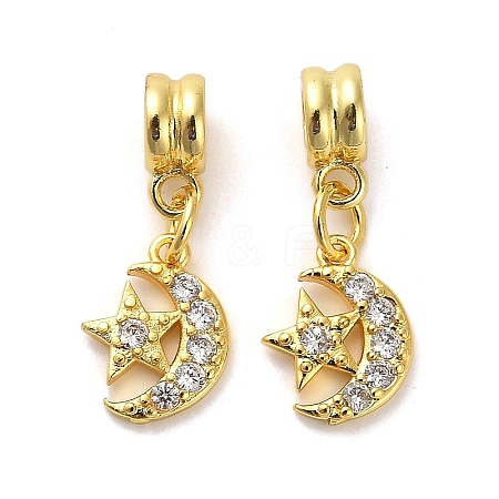 Rack Plating Brass Micro Pave Cubic Zirconia Charms KK-S398-01B-1