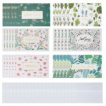 Envelope and Floral Pattern Thank You Cards Sets DIY-CP0001-82-1