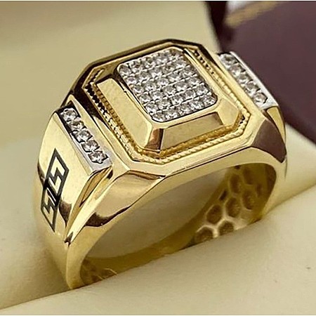 Square Alloy with Crystal Rhinestone Finger Rings FS-WG4A2D8-10-1