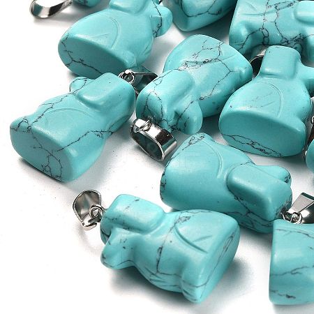 Synthetic Turquoise Pendants G-B127-07P-10-1