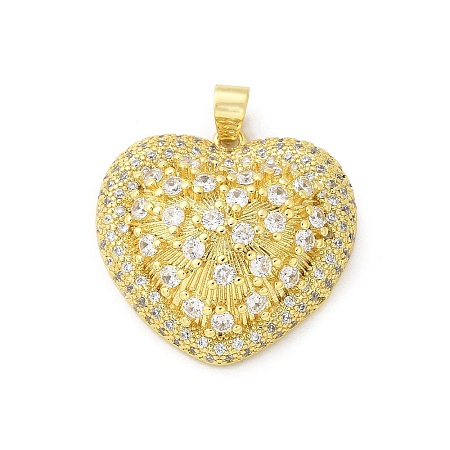 Brass Micro Pave Cubic Zirconia Pendants KK-S511-23G-1