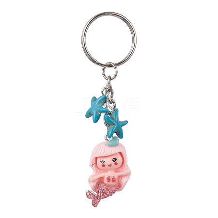 Mermaid Opaque Resin Pendant Keychain X1-KEYC-JKC00624-04-1