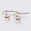 Brass Stud Earring Findings KK-J268-06G-1