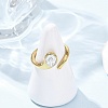 304 Stainless Steel Glass Cuff Open Rings RJEW-P177-02A-G-1