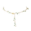 Brass Micro Pave Cubic Zirconia Dangle Stud Earrings & Chain Necklace Sets SJEW-JS01323-4