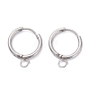 Tarnish Resistant 201 Stainless Steel Huggie Hoop Earring Findings STAS-P283-01Q-P-1