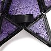 Pentagonal Star Embossed Glass Candle Holder AJEW-NH0001-03A-3