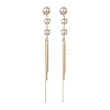 Shell Pearl Bead Tassel Stud Earrings EJEW-JE06653-2
