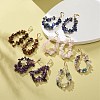 5 Pairs 5 Style Natural Mixed Gemstone Chips Teardrop Dangle Earrings EJEW-JE05074-2