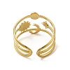 Star & Moon & Sun Ion Plating(IP) 304 Stainless Steel Open Cuff Ring Findings X-STAS-E066-10G-3