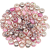 100Pcs Printed Transparent Resin European Beads RESI-PA0001-18B-1
