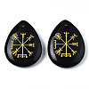 Natural Black Stone Pendants G-T122-72A-2