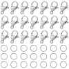 SUNNYCLUE 120Pcs 304 Stainless Steel Lobster Claw Clasps with 120Pcs Open Jump Rings STAS-SC0004-89-1