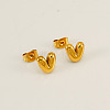 Chunk Letter 304 Stainless Steel Stud Earrings for Women EJEW-G386-01V-G-1