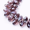 Electroplate Glass Faceted Teardrop Beads Strands EGLA-D014-03-2