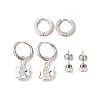 3 Pairs 3 Styles 304 Stainless Steel Hoop & Studs Earrings Set for Women EJEW-K279-13P-2