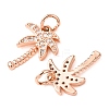 Brass Micro Pave Cubic Zirconia Pendants ZIRC-K070-38RG-2