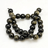 Natural Golden Sheen Obsidian Beads Strands G-C068-4mm-9-2