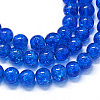 Baking Paint Transparent Crackle Glass Round Bead Strands DGLA-Q018-6mm-69-1