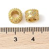 Rack Plating Brass Micro Pave Cubic Zirconia European Beads KK-E113-03G-3