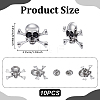 10Pcs Halloween Alloy Lapel Pin Backs for Backpack Clothes JEWB-UN0002-69B-3