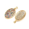 Brass Micro Pave Cubic Zirconia Pendants KK-B157-08G-02-2