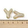 Brass Micro Pave Clear Cubic Zirconia Pendants KK-Z041-01G-Y-3