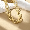 Brass Oval Link Chain Bracelets for Women Men BJEW-K273-11G-2