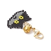 5Pcs Handmade Glass Seed Beaded  Cat Head Shape Pendants Decorations HJEW-MZ00366-5