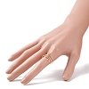 Brass Wire Wrap Double Line Cuff Ring for Women RJEW-JR00505-02-3