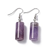Natural Amethyst Cylindrical Dangle Earrings EJEW-D188-01P-07-1