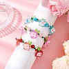 3Pcs Floral Acrylic Beads Braided Bead Bracelets for Women BJEW-MZ00184-3