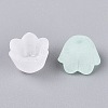 Frosted Transparent Acrylic Flower Bead Caps OACR-Q203-01-3