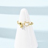 Brass Micro Pave Cubic Zirconia Cuff Rings for Women RJEW-K309-39C-G-2