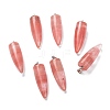 Cherry Quartz Glass Pendants G-D040-02P-1