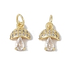 Rack Plating Brass Micro Pave Cubic Zirconia Charms KK-E110-12G-1