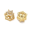 Brass Clear Cubic Zirconia Beads KK-D228-21G-2