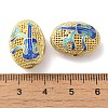 Rack Plating Brass Enamel Beads KK-P276-26C-04G-3