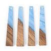 Opaque Resin & Walnut Wood Pendants RESI-S389-043A-C01-1