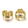 Brass Micro Pave Clear Cubic Zirconia Cuff Rings RJEW-H541-01L-G-1