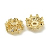 Rack Plating Brass Micro Pave Clear Cubic Zirconia Bead Caps KK-K386-09B-G-2