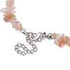 Natural Sunstone Chip Beaded Necklace NJEW-JN04615-05-5