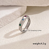 Brass Micro Pave Cubic Zirconia Rings for Women AJ0681-7-2