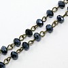 Handmade Glass Faceted Rondelle Beads Chains AJEW-PH00495-06-2