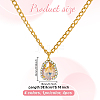 4Pcs 4 Colors Brass Rhinestone Teardrop Pendant Aluminum Chain Necklaces for Women NJEW-HY0001-33-2